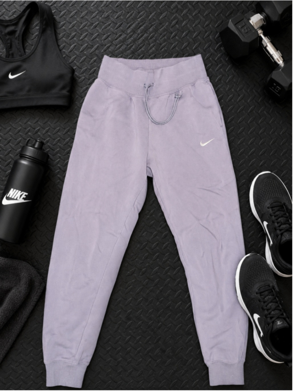 Nike Women's Lavender Fleece Jogger Sweatpants Pockets Athletic Size Small
